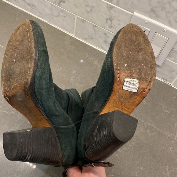 💛 Rag and Bone Green Leather Booties Size 38 - Picture 5 of 5